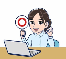 水色の服を着た看護師さん