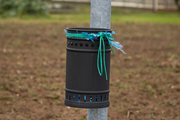 garbage bin in the park