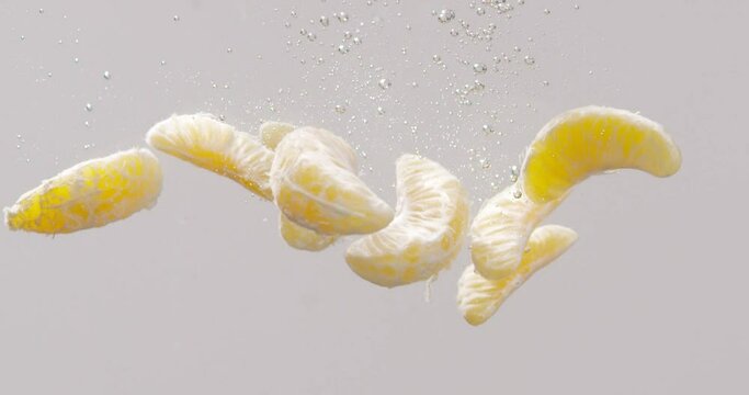 Orange slices in the water