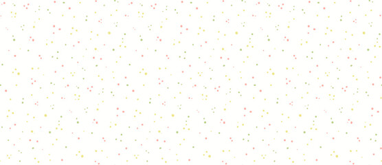 Pink, green, yellow polka dots seamless pattern, texture, on white background. Hand drawn vector illustration. Scandinavian style design. Concept for kids textile, fashion print, wallpaper, package.