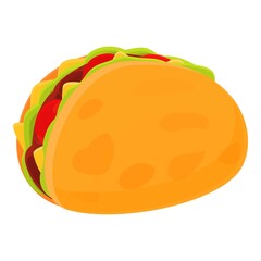 Spicy taco icon. Cartoon of spicy taco vector icon for web design isolated on white background