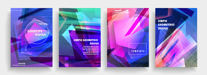 Artistic covers design. Creative colors backgrounds. Trendy futuristic design	