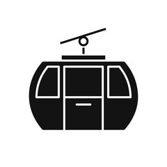 Black Cable car icon or logo