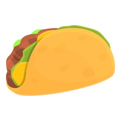 Mexican taco icon. Cartoon of mexican taco vector icon for web design isolated on white background