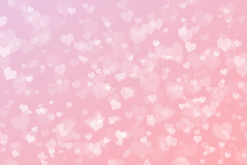 Abstract Bokeh background with heart theme on pink and purple colour.