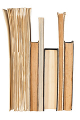 Standing book, old books, white background.