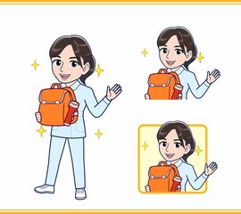 水色の服を着た看護師さん