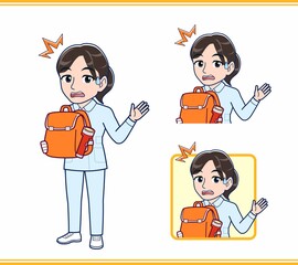 水色の服を着た看護師さん