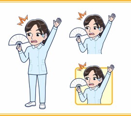 水色の服を着た看護師さん