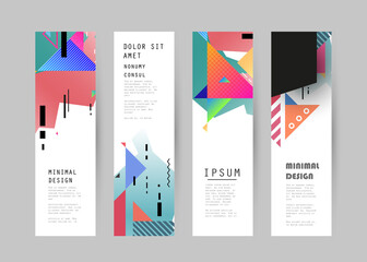 Vector vertical banner template, abstract design