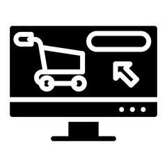 Handcart inside monitor, buy online icon