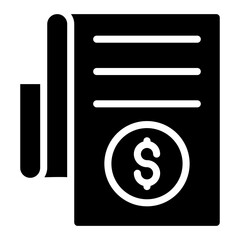 Icon of folded paper with dollar, invoice vector