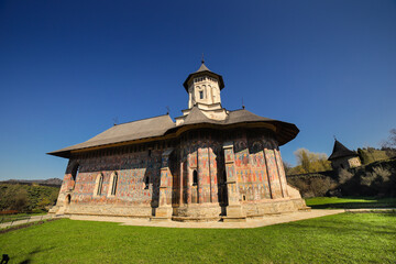 Orthodox church of the Monastery Moldovita in Bucovina, Romania