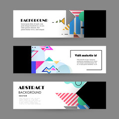 Vector horizontal banner template, abstract design Web Template