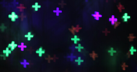 Plakat Colored bokeh abstract background. Decoration at Christmas holiday.