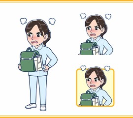 水色の服を着た看護師さん