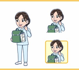 水色の服を着た看護師さん