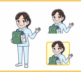 水色の服を着た看護師さん