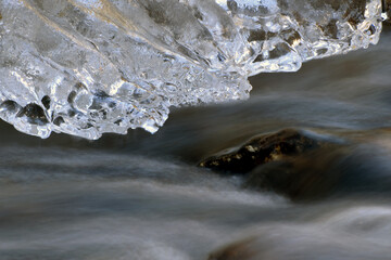 Vereister Bach im Nationalpark Hunsrück-Hochwald