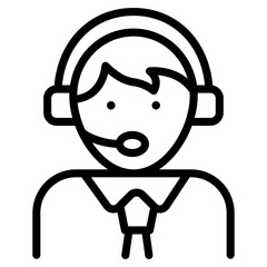 Headphones worn by avatar, operator icon