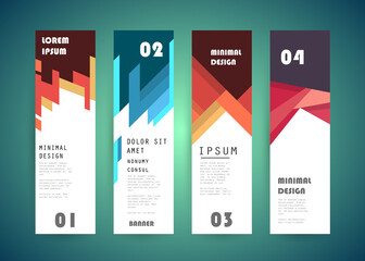 Vector vertical banner template, abstract design