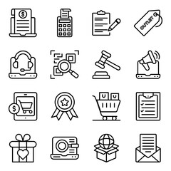 Pack of Shopping and Buying Linear Icons 