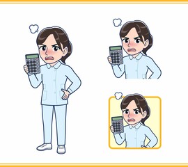 ブルーの服を着た看護師さん