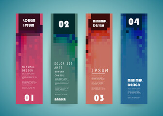 Vector vertical banner template, abstract design