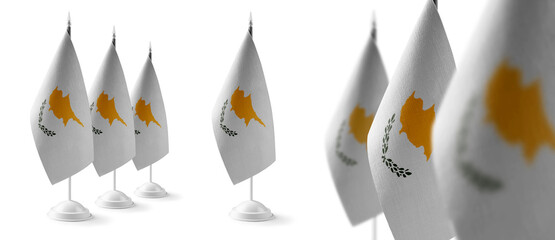 Set of Cyprus national flags on a white background
