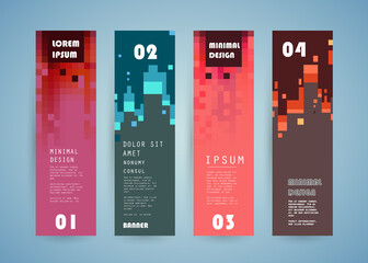 Vector vertical banner template, abstract design