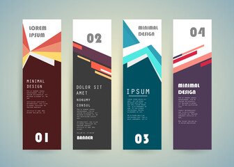 Vector vertical banner template, abstract design