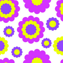 Fototapeta na wymiar vector pattern with flowers. flat pattern image with bright color flowers.