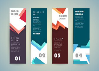 Vector vertical banner template, abstract design