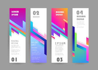 Vector vertical banner template, abstract design