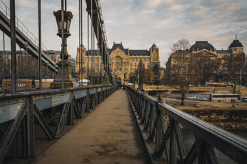 Obraz premium The Chain bridge of Budapest city