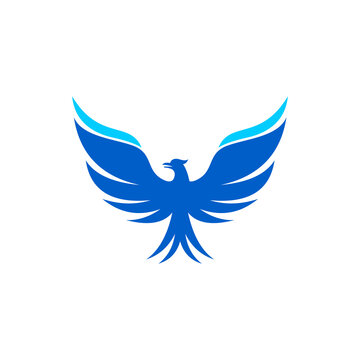 Blue Phoenix Logos Clipart Black And White Download - Phoenix