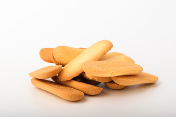 Egg cookies on a white background