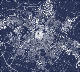map of the city of Modena, Emilia-Romagna, Italy