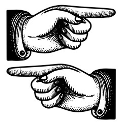 Victorian point finger hand vintage icons © angela0982