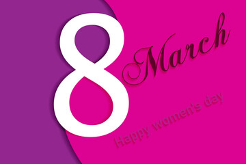 
International Women's Day. Banner, flyer for March 8 decoration with hand drawn inscription. Congratulations and congratulations on the holiday postcard for newsletter, brochure, postcard. Vector.