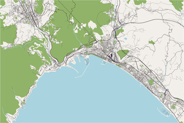 Obraz premium map of the city of Salerno, Italy