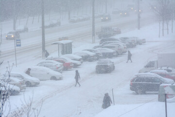 Snow charge in St. Petersburg.