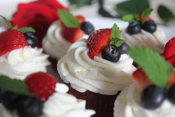 dessert with strawberries