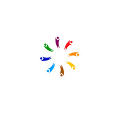 Fototapeta premium COLORFUL PEOPLE DESIGN, SIGN, SYMBOL, LOGO, CLIPART ON WHITE