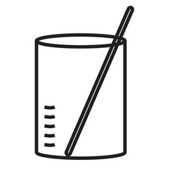 Science test tube vector icon. Symbols on white background
