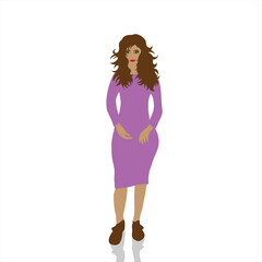 Vector illustration of woman. Symbol of fashion and person.