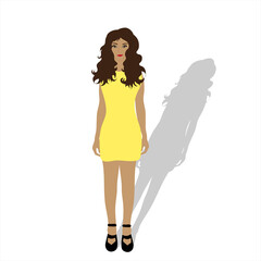 Vector illustration of woman. Symbol of fashion and person.