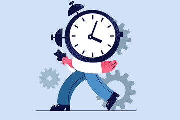 Time pressure, overload, work burnout concept
