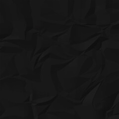 Fototapeta premium Black crumpled paper for background