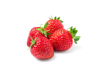 Delicious fresh red strawberries on white background